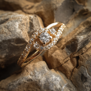 kihlasõrmus teemantidega