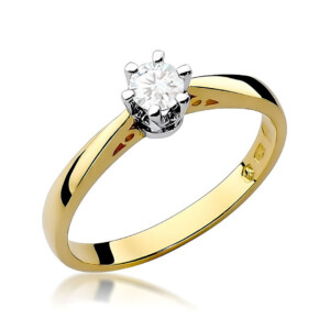 W0234 Yellow Lab 03ct 1-kihlasormus - Abielusõrmused.com Kihlasõrmus. Gold ring with a round-cut diamond solitaire set in a prong setting, polished finish.